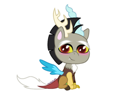 Size: 1024x768 | Tagged: safe, artist:delfinaluther, character:discord, species:draconequus, my little pony:pony life, cute, discute, hilarious in hindsight, male, simple background, sitting, solo, transparent background