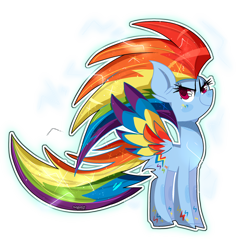 Size: 1920x1920 | Tagged: safe, artist:jxst-starly, character:rainbow dash, species:pegasus, species:pony, backwards cutie mark, badass, colored wings, cool, female, mare, multicolored wings, rainbow wings, simple background, solo, transparent background, wings