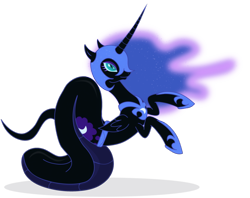 Size: 1024x811 | Tagged: safe, artist:elsdrake, character:nightmare moon, character:princess luna, species:lamia, female, lunamia, original species, simple background, solo, species swap, transparent background, vector