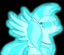 Size: 1099x941 | Tagged: safe, artist:mellow91, edit, edited screencap, screencap, character:silverstream, oc, oc:gyaan, species:classical hippogriff, species:hippogriff, episode:uprooted, g4, my little pony: friendship is magic, black background, female, frown, glowing eyes, jewelry, mind control, necklace, pose, possessed, possession, simple background, solo, spread wings, third eye, three eyes, unamused, wings