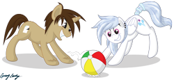 Size: 3000x1377 | Tagged: safe, artist:le-23, oc, oc only, species:crystal pony, species:pegasus, species:pony, species:unicorn, beach ball, crystallized, female, male, mare, simple background, stallion, transparent background