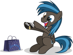Size: 2000x1505 | Tagged: safe, artist:le-23, oc, oc:going lucky, species:pegasus, species:pony, bag, heterochromia, male, simple background, solo, stallion, sunglasses, transparent background