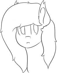 Size: 4517x5756 | Tagged: safe, artist:skylarpalette, oc, oc only, oc:skylar night, species:bat pony, black and white, grayscale, huh, looking back, monochrome, simple background, sketch, white background