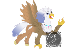 Size: 2847x2106 | Tagged: safe, artist:johnathon-matthews, oc, oc:silver quill, species:classical hippogriff, species:hippogriff, g4, mount aris, obtrusive watermark, simple background, solo, transparent background, watermark