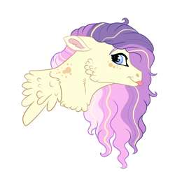 Size: 2999x2954 | Tagged: safe, artist:venommocity, oc, parent:apple bloom, parent:diamond tiara, parents:diamondbloom, species:pegasus, species:pony, female, magical lesbian spawn, mare, offspring, simple background, solo, tongue out, white background