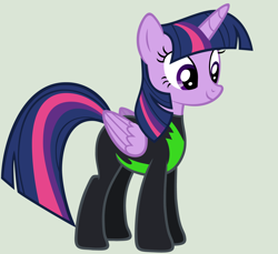 Size: 5440x4984 | Tagged: safe, artist:ikillyou121, artist:stephen-fisher, character:twilight sparkle, character:twilight sparkle (alicorn), species:alicorn, species:pony, episode:the washouts, g4, my little pony: friendship is magic, clothing, female, gray background, mare, simple background, solo, uniform, washouts uniform