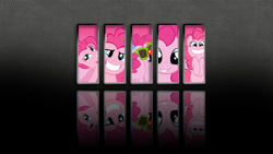 Size: 1920x1080 | Tagged: safe, artist:gurugrendo, edit, character:pinkie pie, species:earth pony, species:pony, facial hair, female, glasses, mare, moustache, solo, wallpaper, wallpaper edit