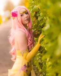 Size: 1080x1350 | Tagged: safe, artist:raspbearyart, artist:sweetmaracosplay, character:fluttershy, species:human, clothing, cosplay, costume, evening gloves, gloves, irl, irl human, long gloves, looking at you, photo