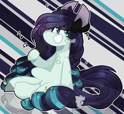 Size: 2500x2300 | Tagged: safe, artist:jxst-starly, character:coloratura, species:earth pony, species:pony, abstract background, female, microphone, music, music notes, rara, singing, solo