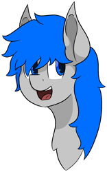 Size: 1038x1667 | Tagged: safe, artist:skylarpalette, oc, oc only, oc:defender, species:pegasus, species:pony, big ears, bust, fluffy, full color, open mouth, pegasus oc, simple background, simple shading, transparent background, wings