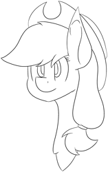 Size: 1711x2732 | Tagged: safe, artist:skylarpalette, character:applejack, species:earth pony, species:pony, big ears, clothing, female, fluffy, hair tie, hat, looking forward, mare, simple background, sketch, transparent background