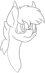 Size: 1495x2420 | Tagged: safe, artist:skylarpalette, oc, oc only, oc:tainted metal, species:pegasus, species:pony, big ears, fluffy, glasses, male, messy mane, pegasus oc, scar, simple background, sketch, stallion, transparent background, wings