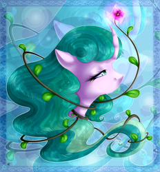 Size: 2424x2608 | Tagged: safe, artist:bl--blacklight, character:mistmane, species:pony, species:unicorn, g4, bust, female, flower, portrait, solo, younger