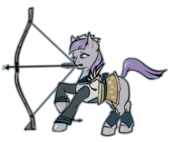 Size: 3516x2916 | Tagged: safe, artist:leastways, character:maud pie, species:earth pony, species:pony, archery, arrow, bowl, crossover, female, fire emblem, fire emblem fates, mare, requested art, setsuna (fire emblem), simple background, sketch, solo, transparent background