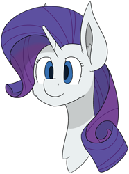 Size: 2005x2688 | Tagged: safe, artist:skylarpalette, character:rarity, species:pony, species:unicorn, big ears, blue eyes, ear fluff, female, fluffy, horn, looking forward, mare, purple mane, simple background, simple shading, smiling, transparent background