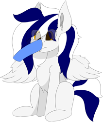Size: 5426x6409 | Tagged: safe, artist:skylarpalette, oc, oc only, oc:swift, species:pegasus, species:pony, big ears, boop, fluffy, fluffy mane, male, pegasus oc, pegasus wings, shocked, shocked expression, short tail, simple background, simple shading, sitting, spread wings, stallion, transparent background, wings