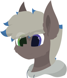 Size: 4810x5531 | Tagged: safe, alternate version, artist:skylarpalette, oc, oc only, oc:silver lining, species:earth pony, species:pony, big ears, cheek fluff, ear fluff, earth pony oc, fluffy, lineless, looking forward, male, simple background, simple shading, smiling, stallion, transparent background