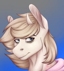 Size: 1080x1204 | Tagged: safe, artist:ash_helz, oc, oc only, species:pony, abstract background, bags under eyes, bicorn, bust, clothing, horn, multiple horns, solo