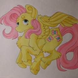 Size: 1080x1080 | Tagged: safe, artist:c_owokie, character:fluttershy, species:pegasus, species:pony, chest fluff, female, fluffy, mare, solo, traditional art, unshorn fetlocks