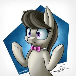 Size: 3300x3300 | Tagged: safe, artist:supermoix, character:octavia melody, species:earth pony, species:pony, abstract background, confused, female, high res, shrug, solo