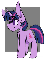 Size: 447x580 | Tagged: safe, artist:kirbirb, character:twilight sparkle, character:twilight sparkle (unicorn), species:pony, species:unicorn, chest fluff, emala jiss challenge, female, simple background, solo