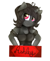 Size: 1708x2097 | Tagged: safe, artist:bl--blacklight, oc, oc only, oc:ashley-, species:anthro, species:pony, species:unicorn, female, simple background, solo, transparent background