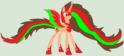 Size: 4536x2056 | Tagged: safe, artist:twidashfan1234, base used, oc, oc only, oc:firefly solstice, oc:nightmare flaring earth, species:alicorn, species:pegasus, species:pony, g4, nightmare form, solo