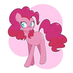 Size: 1280x1280 | Tagged: safe, artist:kindakismet, character:pinkie pie, species:earth pony, species:pony, g4, female, mare, simple background, solo, walking