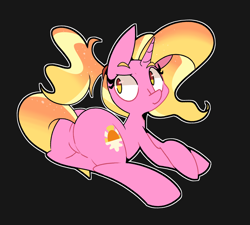 Size: 2200x1980 | Tagged: safe, artist:kindakismet, character:luster dawn, species:pony, species:unicorn, g4, butt, female, looking back, mare, plot, solo