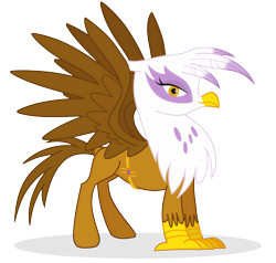 Size: 2000x1900 | Tagged: safe, artist:elsdrake, character:gilda, species:classical hippogriff, species:griffon, species:hippogriff, belly chain, classical hippogriffied, female, glare, hippogriffied, jewelry, looking at you, simple background, smirk, solo, species swap, spread wings, transparent background, vector, wings