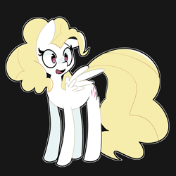 Size: 2200x2200 | Tagged: safe, artist:kindakismet, character:surprise, species:pegasus, species:pony, g1, adoraprise, black background, cute, female, high res, mare, open mouth, simple background, solo