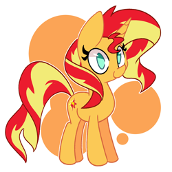 Size: 2000x2000 | Tagged: safe, artist:kindakismet, character:sunset shimmer, species:pony, species:unicorn, g4, abstract background, cute, female, high res, mare, no pupils, shimmerbetes, solo, white outline