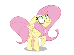 Size: 2500x1875 | Tagged: safe, artist:kindakismet, character:fluttershy, species:pegasus, species:pony, g4, cute, female, floppy ears, looking up, mare, no pupils, shyabetes, simple background, solo, white background