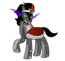 Size: 2106x2000 | Tagged: safe, artist:albinon, character:king sombra, species:pony, species:unicorn, g4, commission, commissioner:reversalmushroom, male, simple background, solo, transparent background