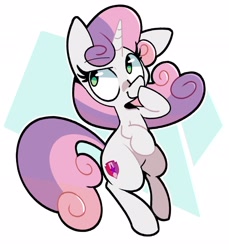 Size: 1878x2048 | Tagged: safe, artist:kindakismet, character:sweetie belle, species:pony, species:unicorn, g4, boop, cute, cutie mark, diasweetes, dreamworks face, female, mare, older, older sweetie belle, self-boop, simple background, solo, white background
