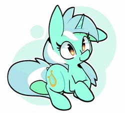 Size: 2500x2250 | Tagged: safe, artist:kindakismet, character:lyra heartstrings, species:pony, species:unicorn, g4, abstract background, cute, female, high res, lying down, lyrabetes, mare, prone, solo