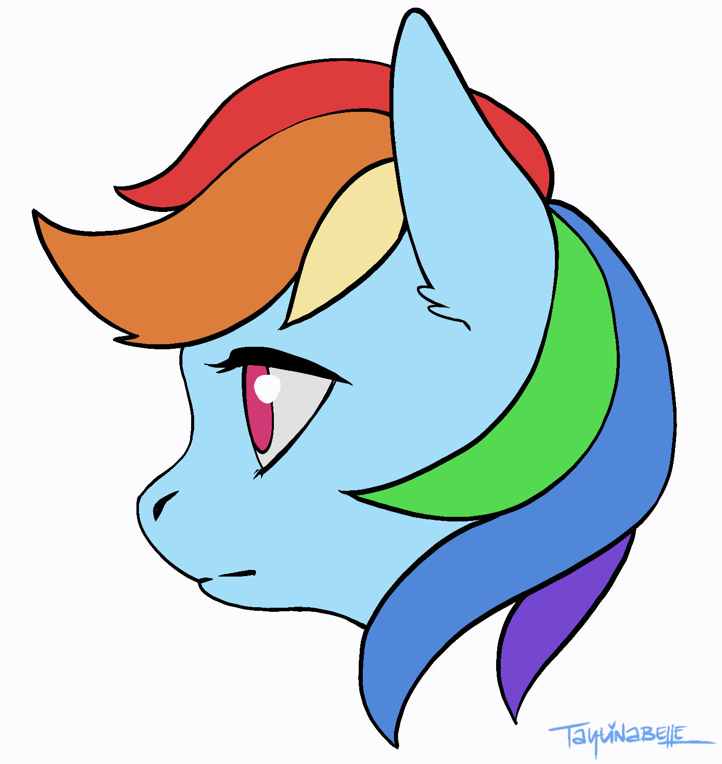 Size: 1413x1496 | Tagged: safe, artist:taytinabelle, character:rainbow dash, species:pegasus, species:pony, g4, animated, blinking, bust, ear fluff, ear twitch, experiment, female, floppy ears, frame by frame, looking at you, looking sideways, mare, simple background, smiling, solo, white background, windswept mane