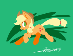 Size: 1584x1224 | Tagged: safe, artist:supermoix, character:applejack, species:earth pony, species:pony, g4, clothing, cowboy hat, cute, female, hat, jackabetes, lineless, looking at you, mare, no pupils, simple background, solo