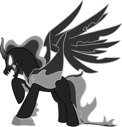 Size: 1731x1803 | Tagged: safe, artist:albinon, character:pony of shadows, species:alicorn, species:pony, g4, commission, commissioner:reversalmushroom, male, simple background, solo, transparent background