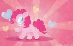 Size: 1280x800 | Tagged: safe, artist:caramelcookie, character:pinkie pie, balloon