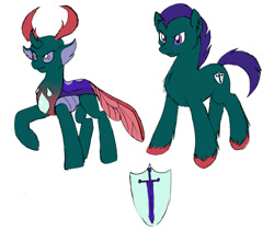 Size: 1000x844 | Tagged: safe, artist:emilou1985, character:pharynx, character:prince pharynx, species:changeling, species:pony, species:reformed changeling, g4, ponified, simple background, solo, white background