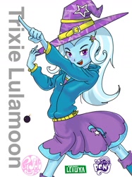 Size: 1280x1707 | Tagged: safe, artist:xjleiu, character:trixie, species:eqg human, g4, my little pony:equestria girls, barrette, clothing, female, hat, hoodie, skirt, solo, trixie's hat