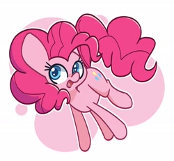 Size: 2500x2308 | Tagged: safe, artist:kindakismet, character:pinkie pie, species:earth pony, species:pony, g4, abstract background, cute, diapinkes, female, high res, mare, open mouth, solo