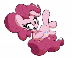 Size: 2449x1967 | Tagged: safe, artist:kindakismet, character:pinkie pie, species:earth pony, species:pony, g4, female, mare, open mouth, simple background, solo, white background