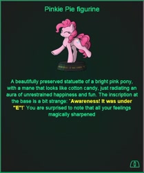 Size: 505x605 | Tagged: safe, artist:dipfanken, edit, edited screencap, editor:fluttershyisnot adoormat, screencap, character:pinkie pie, fallout equestria, g4, figurine, game, game: fallout equestria: remains, ministry mares statuette