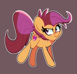 Size: 2500x2412 | Tagged: safe, artist:kindakismet, character:scootaloo, species:pegasus, species:pony, g4, female, high res, mare, older, older scootaloo, purple background, simple background, solo