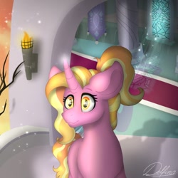 Size: 768x768 | Tagged: safe, artist:delfinaluther, character:luster dawn, species:pony, species:unicorn, g4, balcony, digital art
