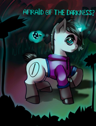 Size: 891x1174 | Tagged: safe, artist:leastways, oc, oc only, oc:iso, species:pony, species:unicorn, g4, clothing, forest, forest background, horn, magic, night, solo, unicorn oc
