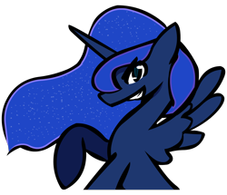 Size: 1744x1500 | Tagged: safe, artist:darksoma, character:princess luna, species:alicorn, species:pony, g4, missing accessory, simple background, solo, transparent background, we don't normally wear clothes