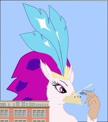 Size: 1280x1456 | Tagged: safe, artist:oceanrailroader, character:queen novo, g4, my little pony: the movie (2017), female, giantess, helicopter, macro